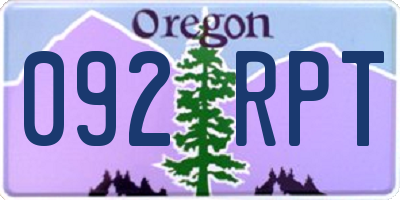OR license plate 092RPT