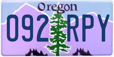 OR license plate 092RPY