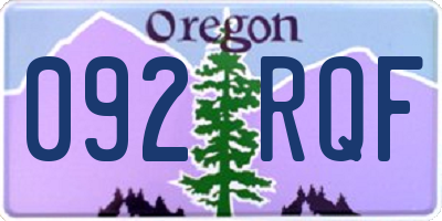 OR license plate 092RQF