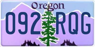 OR license plate 092RQG