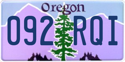 OR license plate 092RQI