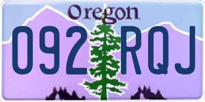 OR license plate 092RQJ