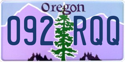 OR license plate 092RQQ