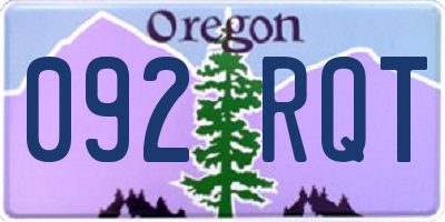 OR license plate 092RQT