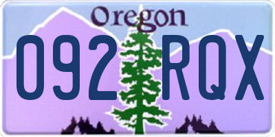 OR license plate 092RQX