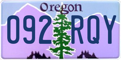 OR license plate 092RQY
