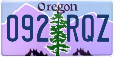 OR license plate 092RQZ
