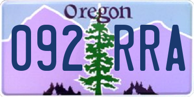 OR license plate 092RRA