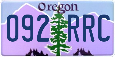 OR license plate 092RRC