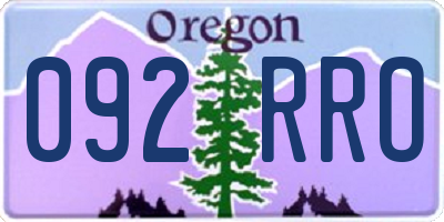OR license plate 092RRO