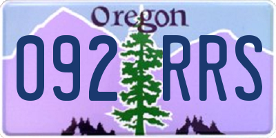 OR license plate 092RRS