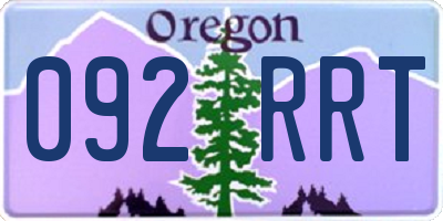 OR license plate 092RRT