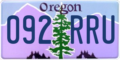OR license plate 092RRU