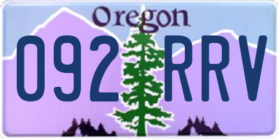 OR license plate 092RRV