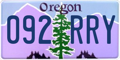 OR license plate 092RRY
