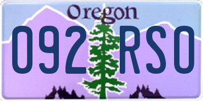 OR license plate 092RSO