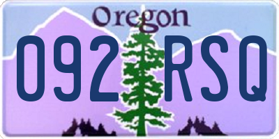 OR license plate 092RSQ
