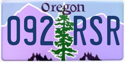 OR license plate 092RSR