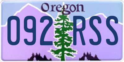 OR license plate 092RSS