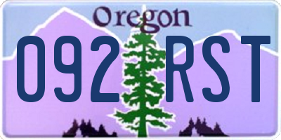 OR license plate 092RST