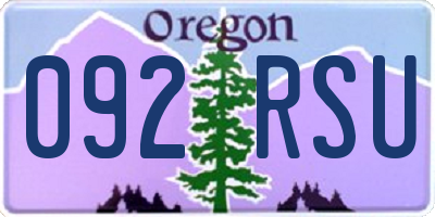 OR license plate 092RSU