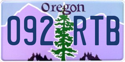 OR license plate 092RTB