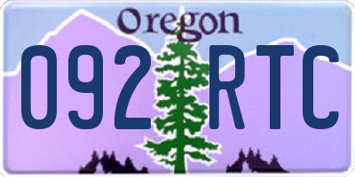 OR license plate 092RTC