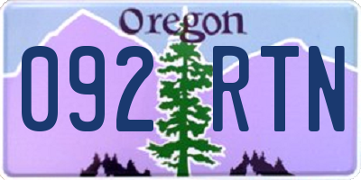 OR license plate 092RTN