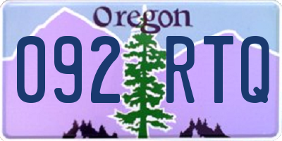 OR license plate 092RTQ
