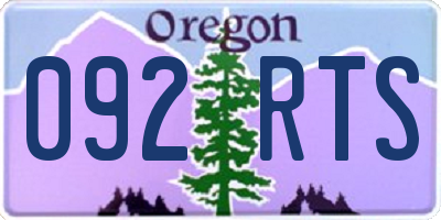 OR license plate 092RTS
