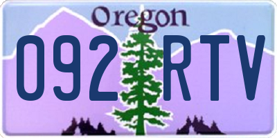 OR license plate 092RTV