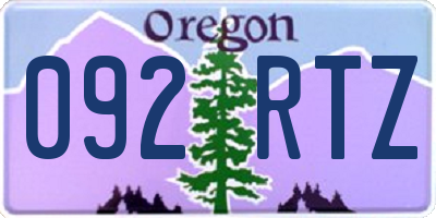 OR license plate 092RTZ