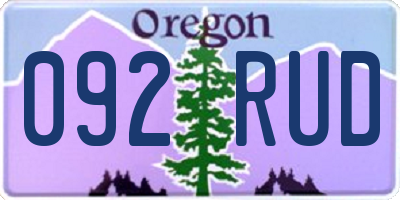 OR license plate 092RUD