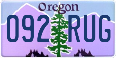 OR license plate 092RUG