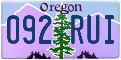OR license plate 092RUI