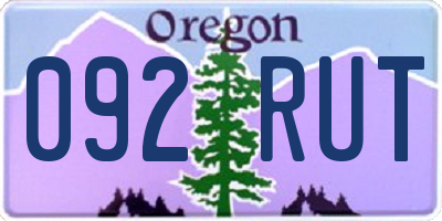 OR license plate 092RUT