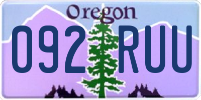 OR license plate 092RUU