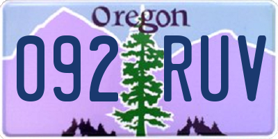 OR license plate 092RUV