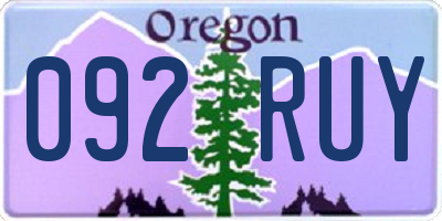 OR license plate 092RUY