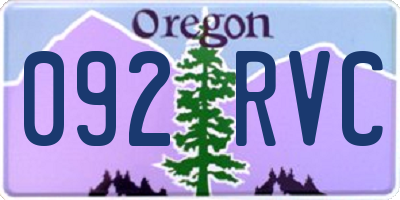 OR license plate 092RVC