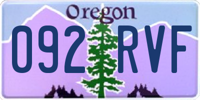 OR license plate 092RVF