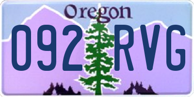 OR license plate 092RVG