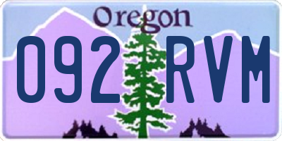 OR license plate 092RVM