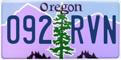 OR license plate 092RVN