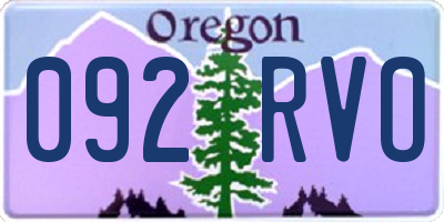 OR license plate 092RVO