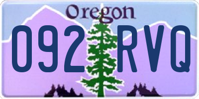 OR license plate 092RVQ