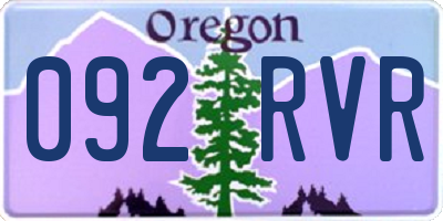 OR license plate 092RVR