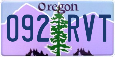 OR license plate 092RVT