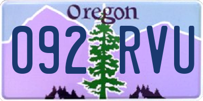 OR license plate 092RVU