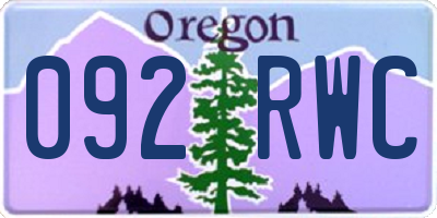 OR license plate 092RWC